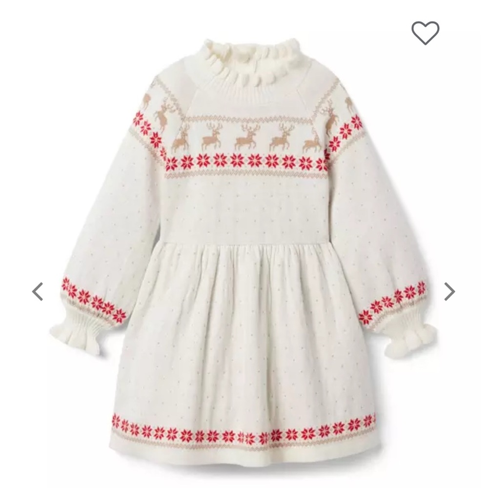 Janie & Jack Fair Isle Reindeer Sweater Dress size 4